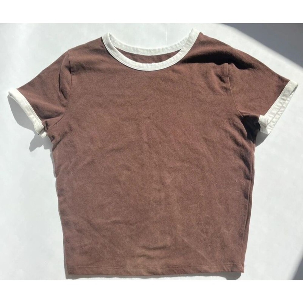 Hollister Brown Baby Tee Size S Fitted